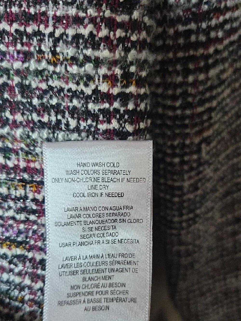 Taylor‎ Multi-Tone Purple Bouclé Long-Sleeve Dress
